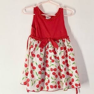 Youngland Red & White Cherry Print Sun Dress